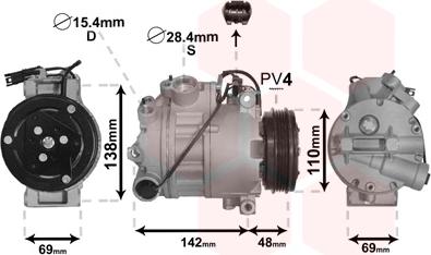 Van Wezel 0600K443 - Kompresors, Gaisa kond. sistēma autospares.lv