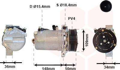 Van Wezel 0600K408 - Kompresors, Gaisa kond. sistēma www.autospares.lv