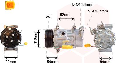 Van Wezel 0600K416 - Kompresors, Gaisa kond. sistēma autospares.lv