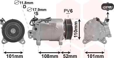 Van Wezel 0600K566 - Kompresors, Gaisa kond. sistēma www.autospares.lv