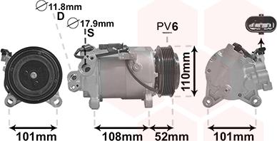 Van Wezel 0600K567 - Kompresors, Gaisa kond. sistēma www.autospares.lv