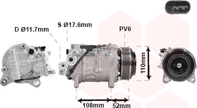 Van Wezel 0600K601 - Kompresors, Gaisa kond. sistēma www.autospares.lv