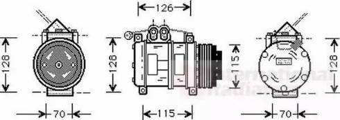 Van Wezel 0600K074 - Kompresors, Gaisa kond. sistēma www.autospares.lv