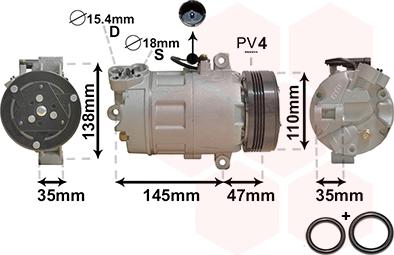 Van Wezel 0600K395 - Kompresors, Gaisa kond. sistēma autospares.lv