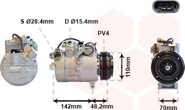 Van Wezel 0600K385 - Kompresors, Gaisa kond. sistēma www.autospares.lv