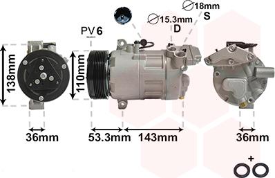 Van Wezel 0600K321 - Kompresors, Gaisa kond. sistēma autospares.lv