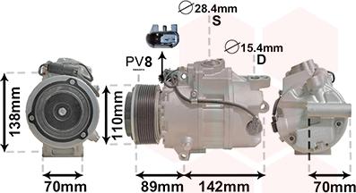 Van Wezel 0601K707 - Компрессор кондиционера www.autospares.lv