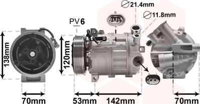 Van Wezel 0100K143 - Kompresors, Gaisa kond. sistēma www.autospares.lv