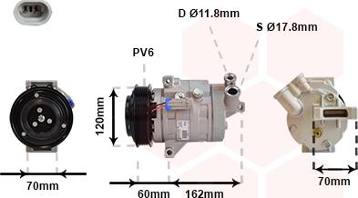 Van Wezel 0800K052 - Kompresors, Gaisa kond. sistēma autospares.lv