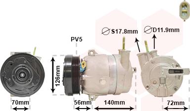 Van Wezel 0800K066 - Kompresors, Gaisa kond. sistēma autospares.lv