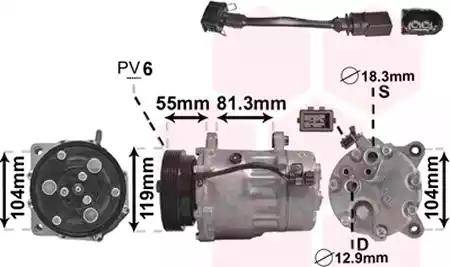 Van Wezel 0300K001 - Compressor, air conditioning www.autospares.lv