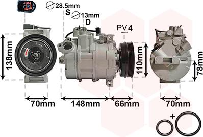 Van Wezel 0300K226 - Kompresors, Gaisa kond. sistēma autospares.lv