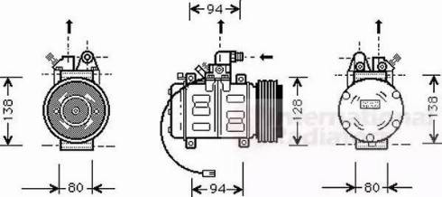 Van Wezel 0300K182 - Kompresors, Gaisa kond. sistēma autospares.lv