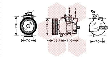 Van Wezel 0300K266 - Compressor, air conditioning www.autospares.lv