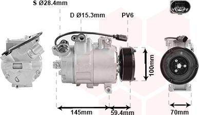 Van Wezel 0300K342 - Kompresors, Gaisa kond. sistēma autospares.lv