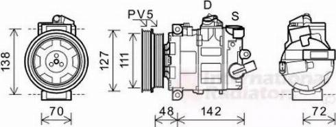 Van Wezel 0300K359 - Kompresors, Gaisa kond. sistēma www.autospares.lv