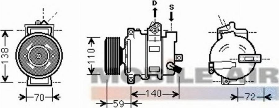 Van Wezel 0300K314 - Kompresors, Gaisa kond. sistēma www.autospares.lv