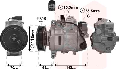 Van Wezel 0300K380 - Kompresors, Gaisa kond. sistēma www.autospares.lv