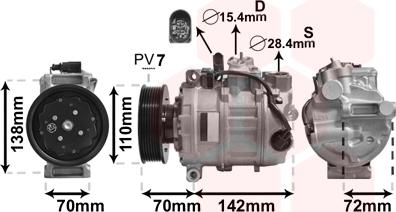 Van Wezel 0300K381 - Kompresors, Gaisa kond. sistēma www.autospares.lv