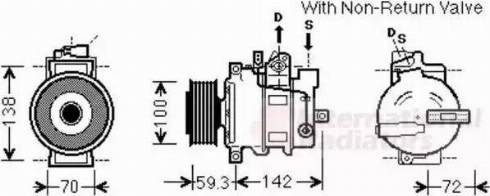 Van Wezel 0300K334 - Compressor, air conditioning www.autospares.lv