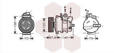 Van Wezel 0300K279 - Compressor, air conditioning www.autospares.lv