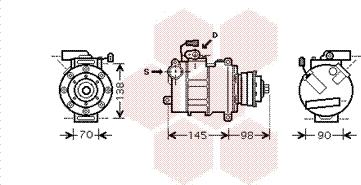 Van Wezel 0300K280 - Compressor, air conditioning www.autospares.lv