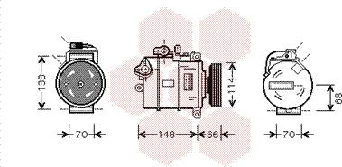 Van Wezel 0300K282 - Kompresors, Gaisa kond. sistēma autospares.lv