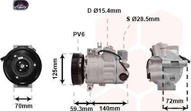 Van Wezel 0300K313 - Kompresors, Gaisa kond. sistēma autospares.lv