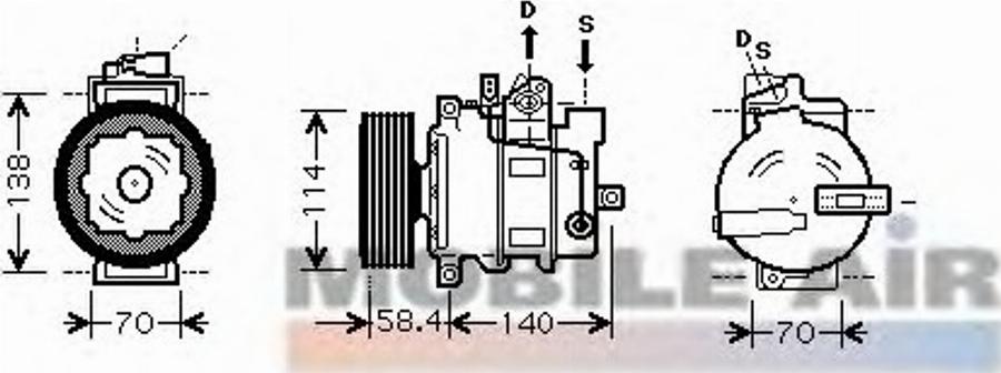 Van Wezel 0300K272 - Kompresors, Gaisa kond. sistēma www.autospares.lv