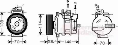 Van Wezel 0300K277 - Compressor, air conditioning www.autospares.lv