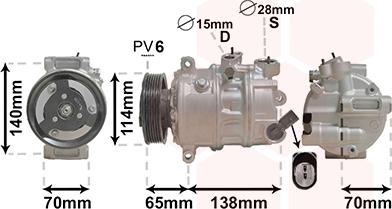 Van Wezel 0301K709 - Compressor, air conditioning www.autospares.lv