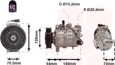 Van Wezel 0301K702 - Kompresors, Gaisa kond. sistēma www.autospares.lv