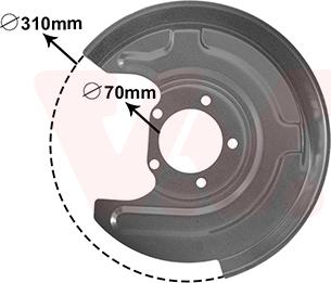 Van Wezel 0315373 - Dubļu sargs, Bremžu disks www.autospares.lv