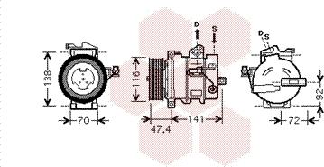 Van Wezel 0200K188 - Kompresors, Gaisa kond. sistēma www.autospares.lv