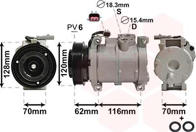 Van Wezel 0700K109 - Kompresors, Gaisa kond. sistēma www.autospares.lv