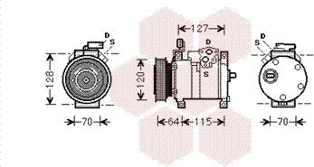 Van Wezel 0700K115 - Compressor, air conditioning www.autospares.lv