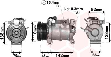 Van Wezel 0700K128 - Kompresors, Gaisa kond. sistēma www.autospares.lv