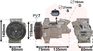 Van Wezel 1501K704 - Kompresors, Gaisa kond. sistēma www.autospares.lv