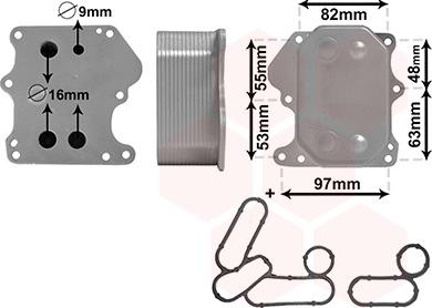 Van Wezel 18003625 - Eļļas radiators, Motoreļļa www.autospares.lv