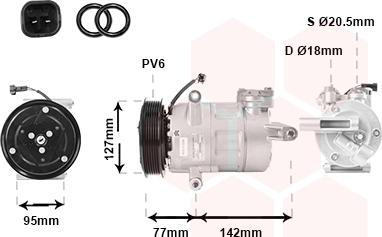 Van Wezel 1800K469 - Kompresors, Gaisa kond. sistēma www.autospares.lv