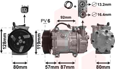 Van Wezel 1800K468 - Kompresors, Gaisa kond. sistēma www.autospares.lv