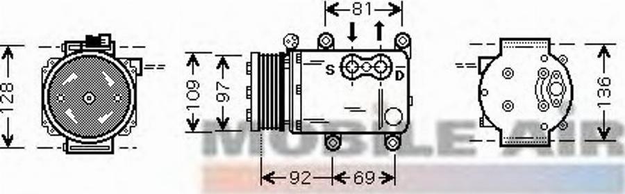 Van Wezel 1800K419 - Kompresors, Gaisa kond. sistēma www.autospares.lv