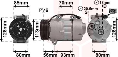 Van Wezel 1800K416 - Kompresors, Gaisa kond. sistēma www.autospares.lv