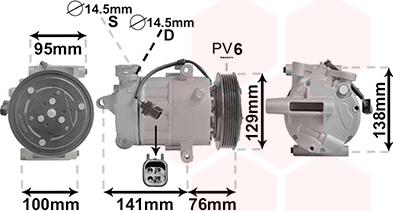 Van Wezel 1800K417 - Kompresors, Gaisa kond. sistēma www.autospares.lv