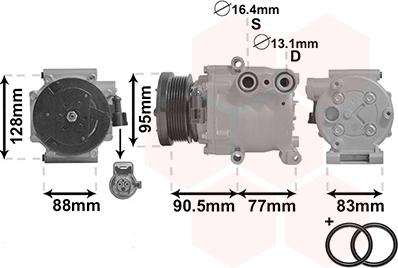 Van Wezel 1800K434 - Kompresors, Gaisa kond. sistēma www.autospares.lv