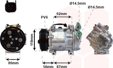 Van Wezel 1800K431 - Kompresors, Gaisa kond. sistēma www.autospares.lv