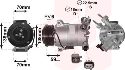 Van Wezel 1800K586 - Kompresors, Gaisa kond. sistēma www.autospares.lv