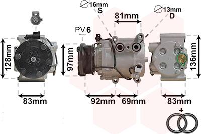 Van Wezel 1800K171 - Kompresors, Gaisa kond. sistēma www.autospares.lv