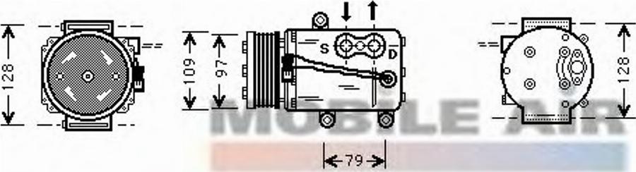 Van Wezel 1800K340 - Kompresors, Gaisa kond. sistēma www.autospares.lv