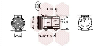 Van Wezel 1800K351 - Kompresors, Gaisa kond. sistēma www.autospares.lv